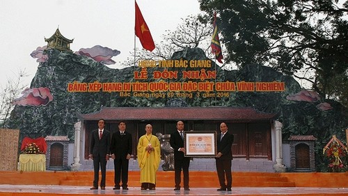 Lễ đón nhận bằng Di tích Quốc gia đặc biệt chùa Vĩnh Nghiêm - ảnh 1